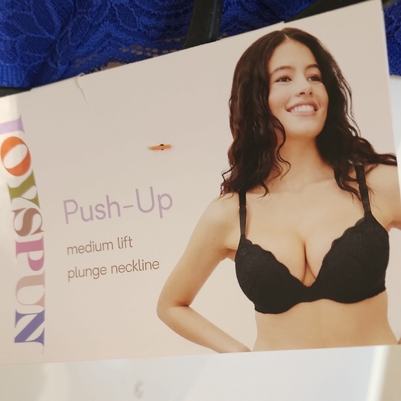 Blue Lace Full-Coverage Bra with Adjustable Straps - Picture 7 of 8